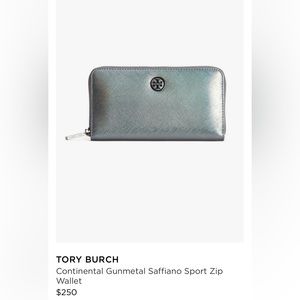 TORY BURCH Continental Gunmetal Saffiano Sport Zip
Wallet w/ 🌈 Hues😍 As New